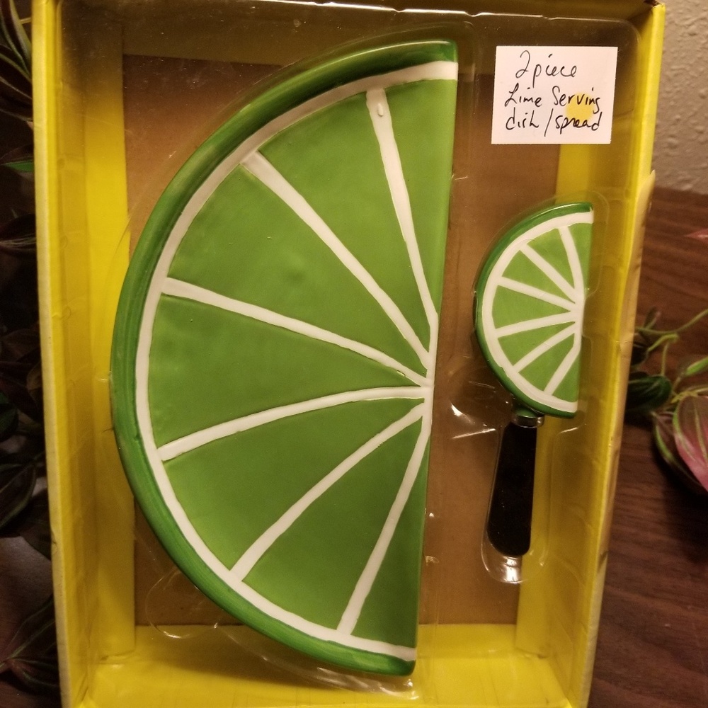 NiB Lime platter with spreader